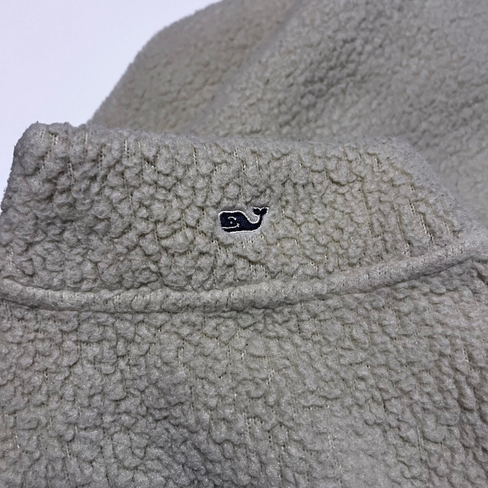 Vineyard Vines Half Zip Sherpa Cream Whale Logo‎ Small - Picture 7 of 7
